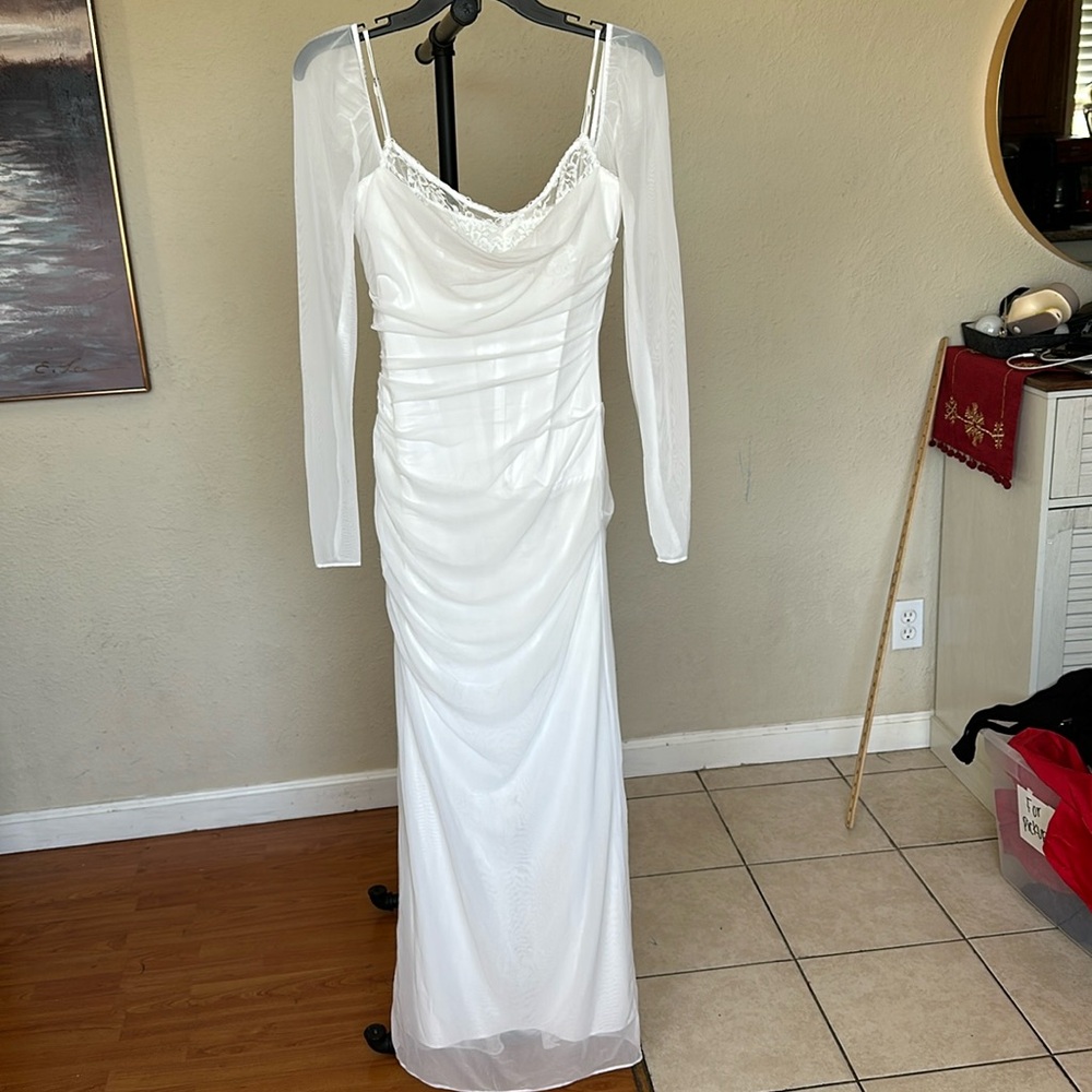 HOUSE OF CB M D-DD  'Katarina' White Maxi Dress‎ NWOT size M - Picture 13 of 17